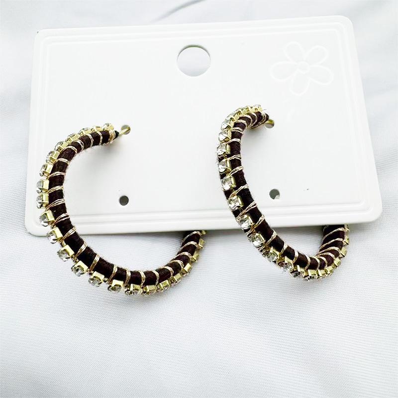 Elegant Gold-Plated Zircon Hoop Earrings for Women: Chic French Design