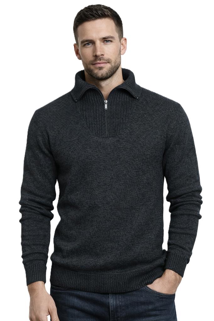 Men' Turtleneck Sweater - S8619 Dark Gray