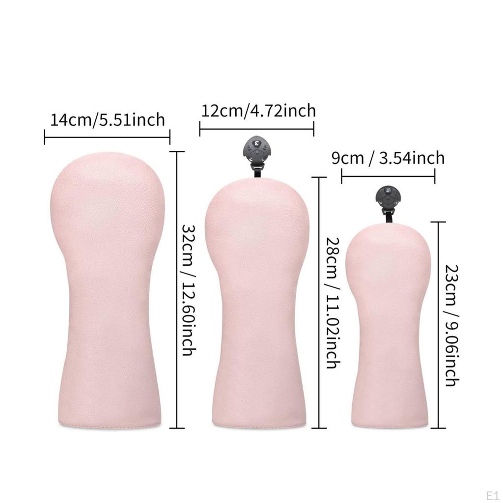 4 Pieces Golf Club Head Covers Shielded Driver Soft-Lined Headcovers for