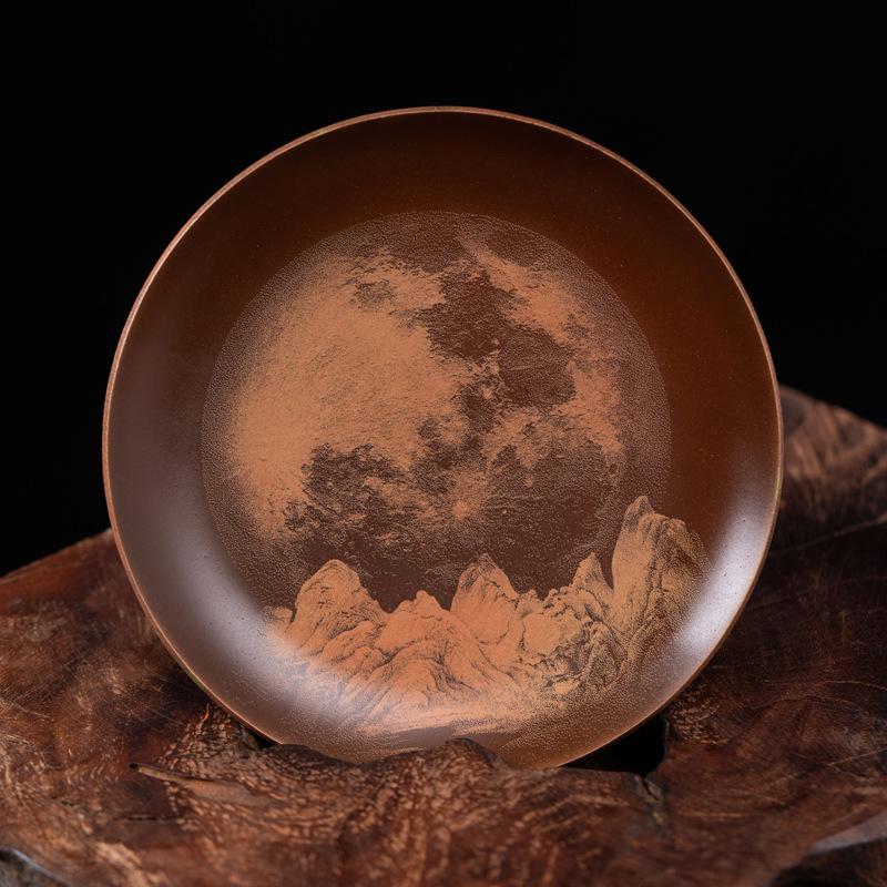 Retro Copper Round Tea Cup Mat Heat Insulation Anti-skidding Mug Mats Table Pad Household Kung Fu Tea Ceremony Accessories New