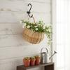 Wicker Wall Hanging Flower Basket Planter Rack Hand-made Natural Style For Home Garden Decoration