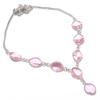 Naturlig Rosa Kunzit Ädelsten 925 Sterling Silver Smycke Halsband 18" ASN-5893