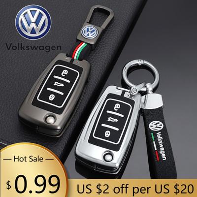 For VOLKSWAGEN VW Zinc Alloy Silica Gel Car Key Case Cover For Volkswagen VW Polo Golf Passat Tiguan Beetle Caddy T5 Up Eos Keyc
