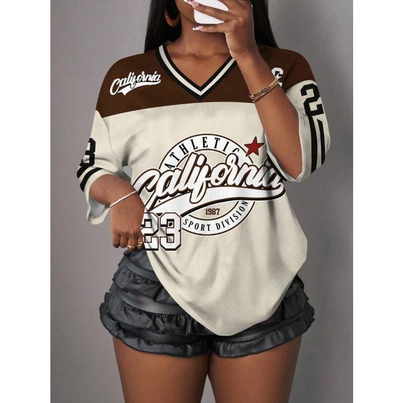 

Women s Fashionable Casual V-Neck Short Sleeved T-Shirt No.23 Loose, Breathable And Comfortable Sports Top XL