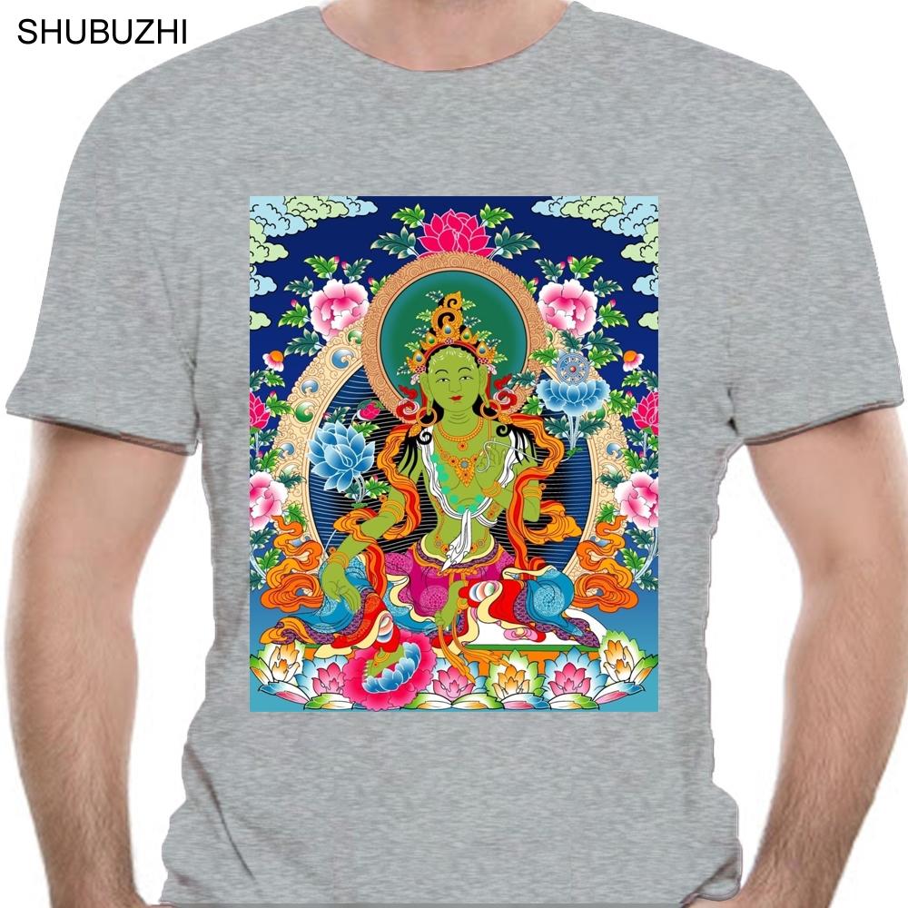 

Green Tara Shirt R1 Tshirt Buddha Yoga Meditation Zen Buddhist Occult Witchcraft male brand teeshirt men summer cotton t shirt 4XL