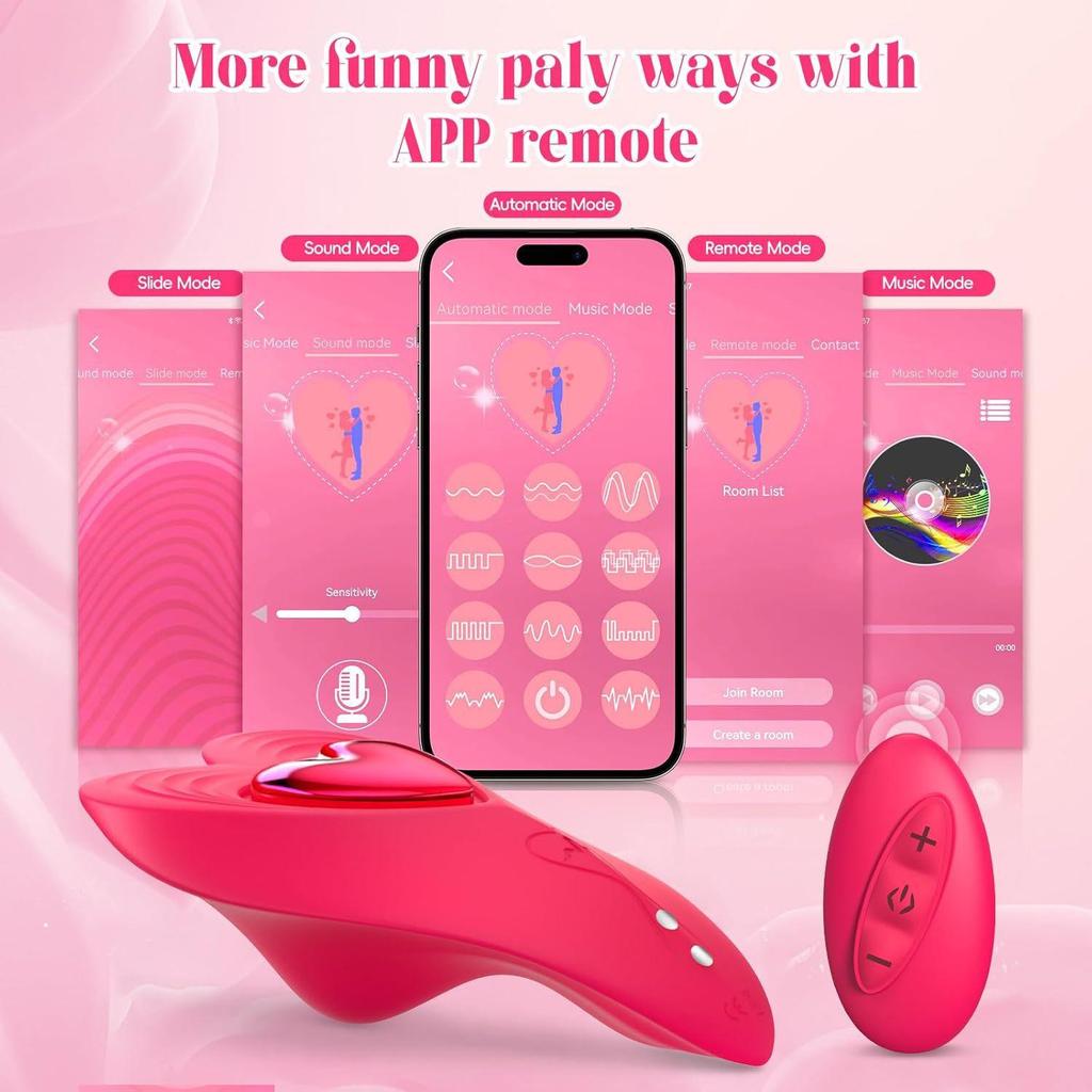 Love Heart Wearable Wireless Remote Vibrator & Magnetic Suction Panties for Women.