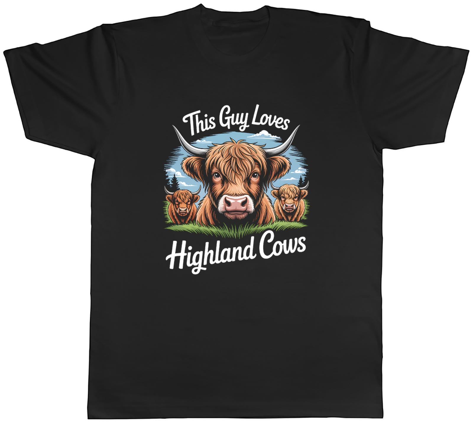 This Guy Loves Highland Cows Unisexs TShirt Tee Gift Top S