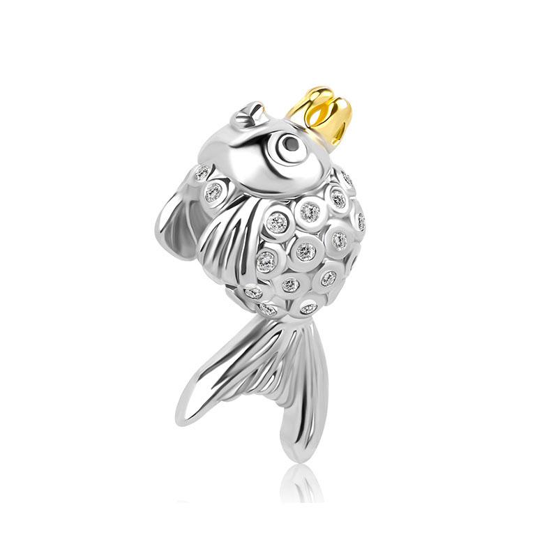 925 Silver Luck koi fish Pendant goldfish Blessing Charms mermaid Bead Fit Exquisite Bracelets DIY Jewelry Women Accessories Gift