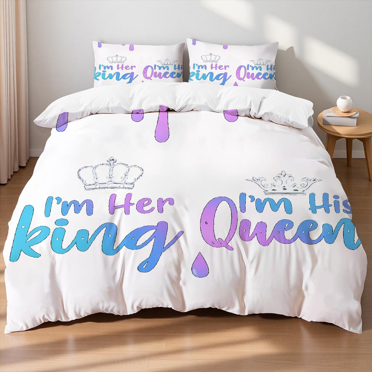 

Комплект постельного белья двойного размера в стиле «для пары» и «для супругов», персонализированный на заказ, пододеяльник, льняная простыня на резинке, наволочки, домашний текстиль EU Single 135x200cm