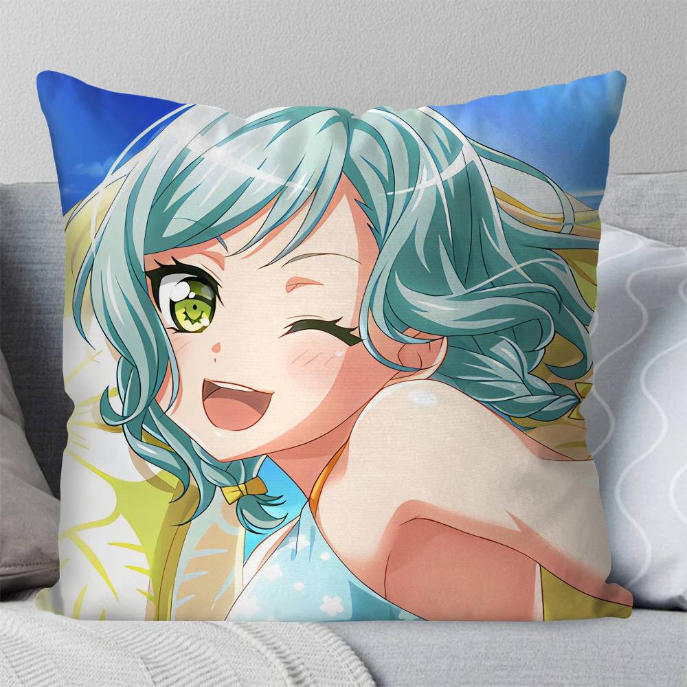 Hikawa Hina Anime BanG DDream Pillow Case Fashion Square Pillowcase Bedroom Sofa Room Ins Decoration Leisure