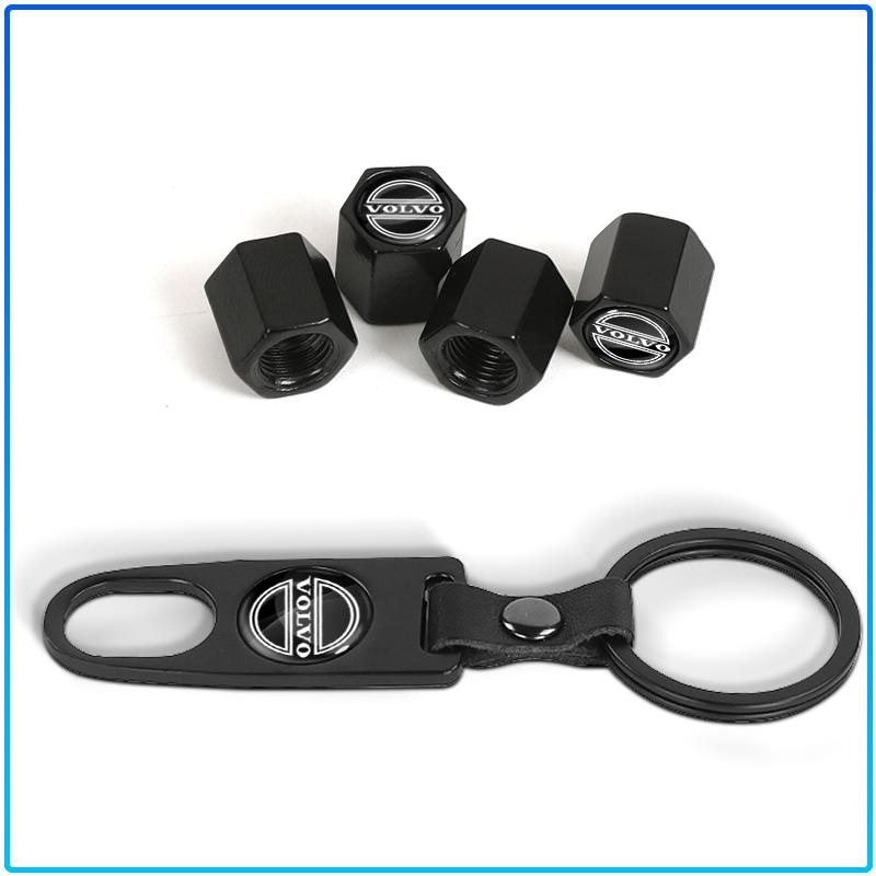 Fashion Car Tire Valve Caps with Car Badge Keyring Keychain For Volvo 240 C70 S40 S50 S60 S70 S80 S90 V40 V50 V60 V90 XC40 XC60 XC90 Vnl Truck