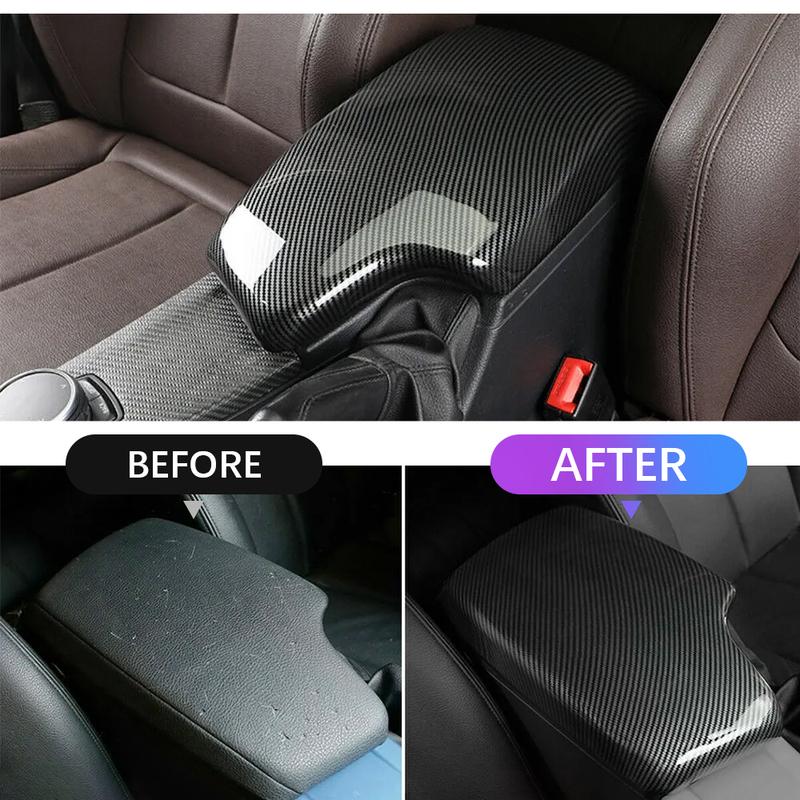 ABS Carbon Fiber Color Center Console Armrest Storage Box Protection Cover Trim For BMW F30 F32 F34 3 4 Series 2013-