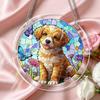 1Set 83pcs Stained Acrylic Puzzle Suncatcher, 18.8cm Cute Puppy Hanging Puzzle Sunlight Catcher for Garden Home Bar Office Farmhouse, Birthday Anniver