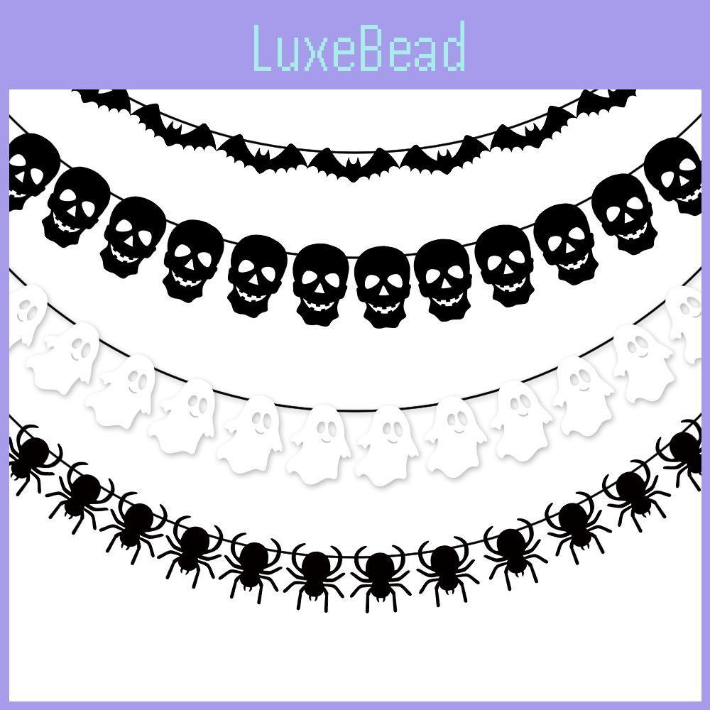 Spider Halloween Skeleton Paper Banners Set Party Scene Decor Displays Event