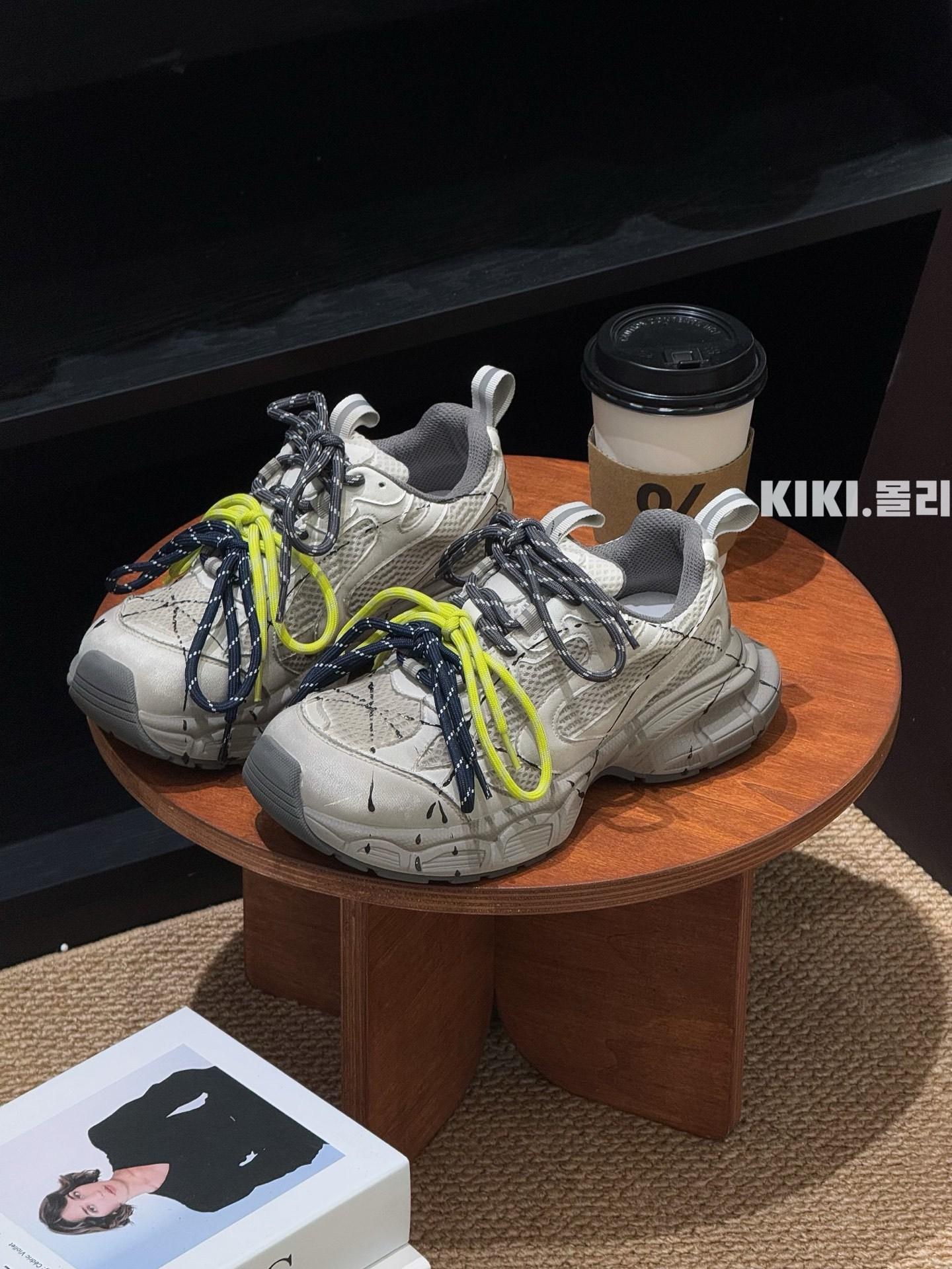 

Leather platform Paris dad shoes women s 2025 autumn new three-color shoelaces are old and polished trendy sports and leisure shoes 35