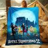 Coperta MINISO Hotel Transylvania con Stampa Cartoon. Coperta Morbida Calda in Flanella Oversize per Tutte le Stagioni. Utilizzabile su Divani, Picnic, Campeggio