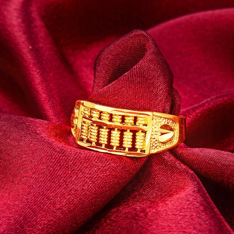 Vietnamský písek Vintage zlaté počítadlo Otevřený prsten Elegantní mosazné pozlacené šperky Dárek pro ženy