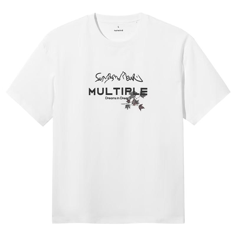 Men s Casual Letter Print Short-Sleeve T-Shirt L