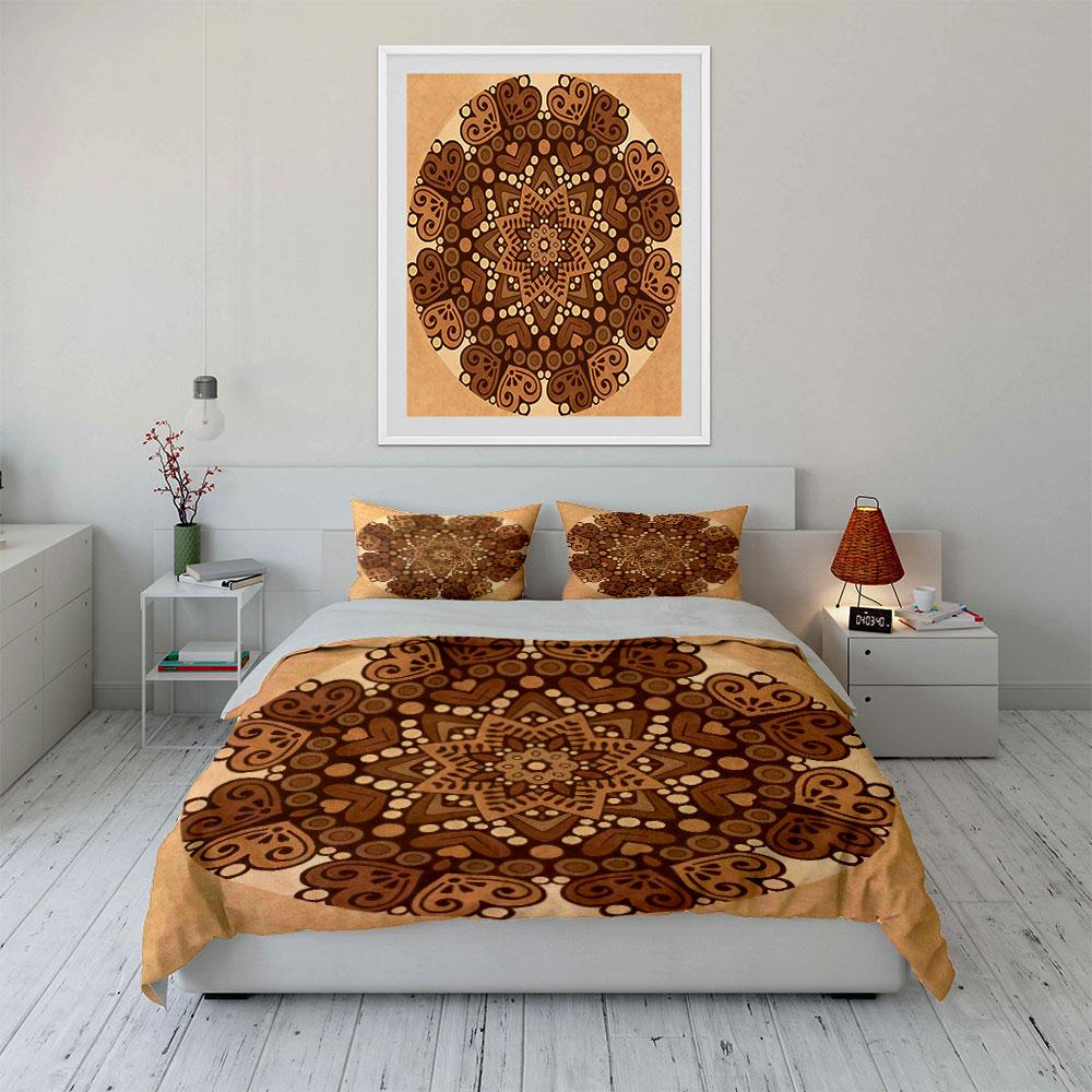 Bohemian Pattern Three-Piece Set Soft Comfortable Duvet Cover Bedding Set Included 1*Duvet Cover & 2*Pillowcases, Gift