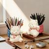 Cute Cat Pen Holder Creative Smiling Kitty Ornament Home Storage Ornament Office Desktop Decoration Souvenir Gift