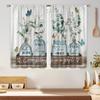 Sunflower Vase Printed Drapes , Rod Pocket Windowpane Treatment for Girls Bedchamber , Office , Kitchen ,LivingroomSpace,HouseholdDecoration