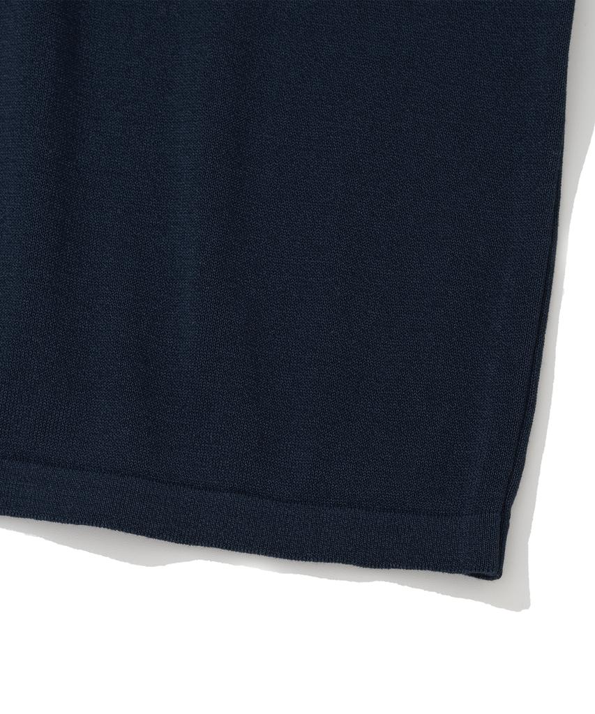 KNITTED Shellon Cooling Single Crop Round Knit Navy