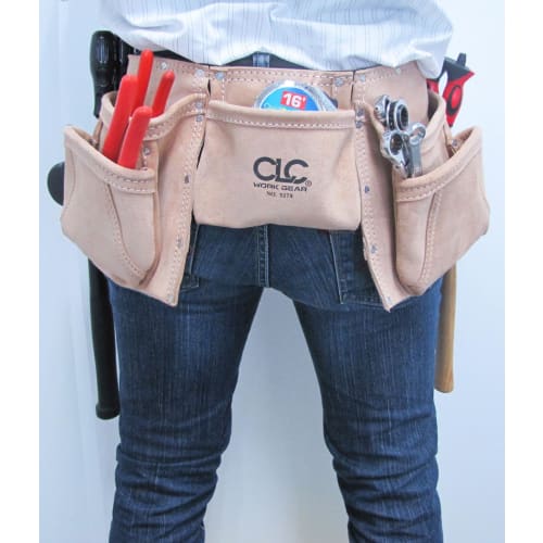 Esco 12-Pocket Double Tool Pouch (Leather with Belt) EA925CA-26