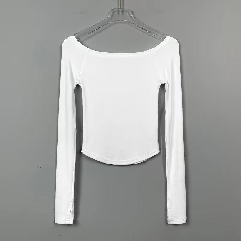 Sexy Tričko s výstřihem do V dámské bavlna dlouhý rukáv zkrácené tričko Femme slim tričko dámské černé bílé topy