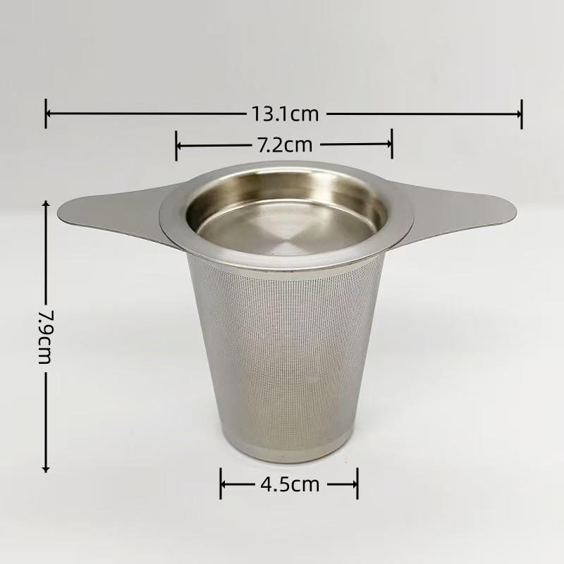 304 Stainless Steel Conical Tea Infuser with Mesh Strainer and Double Ear Design