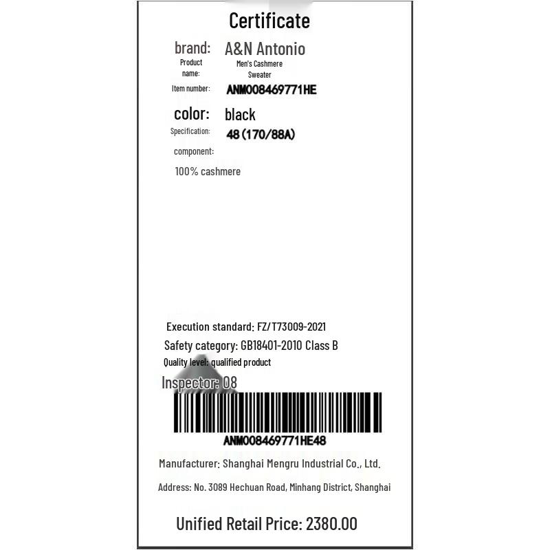 Men's 100% Cashmere Round Neck Pullover Sweater