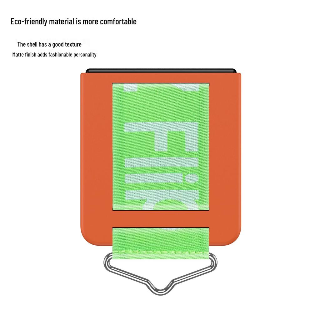 Samsung Z Flip7 Modieuze Matte Beschermhoes met B-Gesp Lanyard & Valbestendig Ontwerp