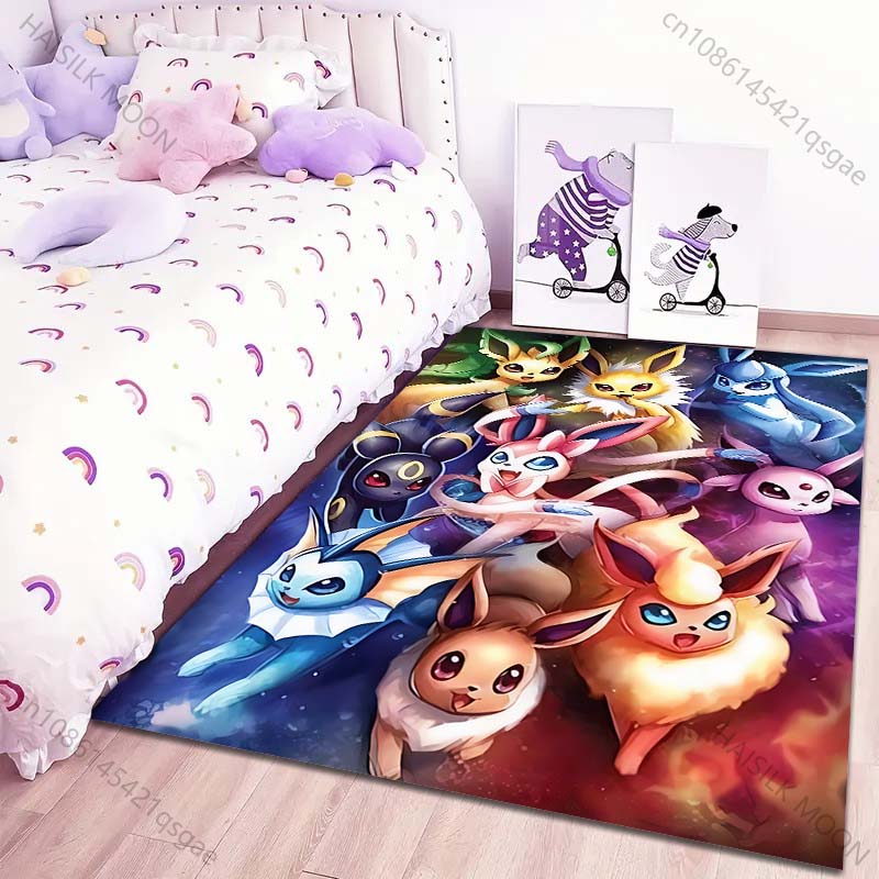Classic 17 Styles P-Pokemon Eevee Cartoon Carpets Rug for Living Room Bedroom Bedside Floor Mat Area Rug Home Decor Potdemiel