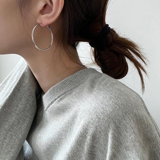 4 pary damskich kółek do uszu w różnych rozmiarach, polerowane galwanicznie, ozdoba do uszu, biżuteria, Lady Club Party, wiszący zestaw kolczyków