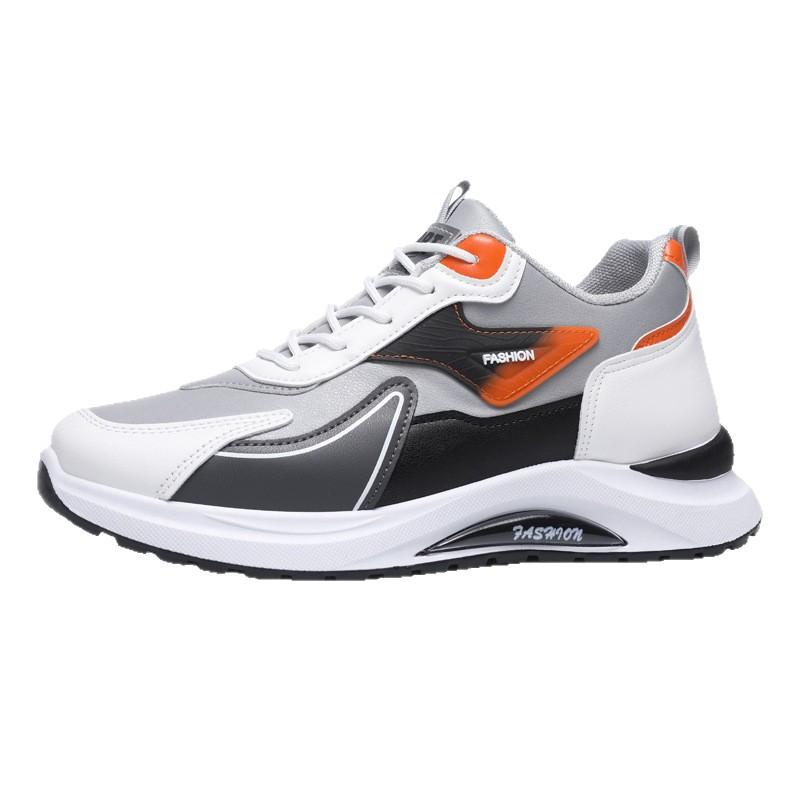 Shoes Spring New Leather Mesh Breathable Sports Shoes Lightweight Running Shoes Trendy Casual