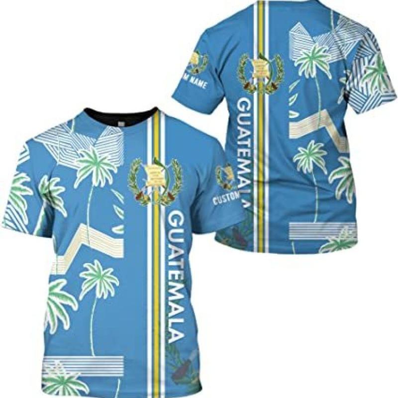 

Футболка с национальным флагом Гватемалы, футболка с 3D принтом Street Harajuku, оверсайз, с круглым вырезом, индивидуальное имя, мужские и женские топы 6XL