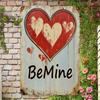 1pc Red Heart Metal Wall Sign Valentine's Day Romantic Iron Plaque Home Decor 8x12in
