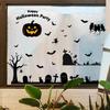 Halloween Static Window Decal Bat and Pumpkin Theme Reusable Decorations For Glass Door Offices PVC Clings Sticker Set