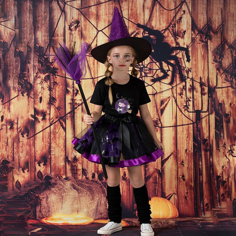Halloween Bezem Driekleurig Optioneel Heks Tovenaar Vliegende Bezem Rekwisieten Zwart Halloween Thema Feestmuts Creatief Doe-het-zelf Souvenir Cadeau ZYF