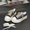 6 Blue and White Porcelain Summer Breathable Low-top Canvas Shoes, New Female Students Thick-soled Breathable Casual Board Shoes
