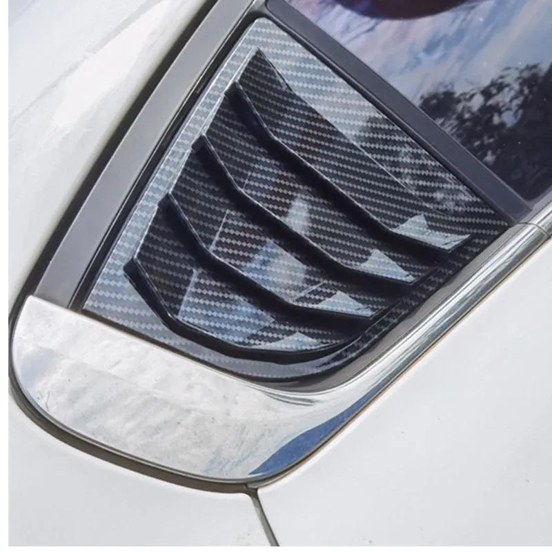 For KIA Forte K3 2013-2018 ABS Plastic Carbon Fiber Rear Window Quarter Louver Cover Side Vent Trim Car Adhesive Accessories