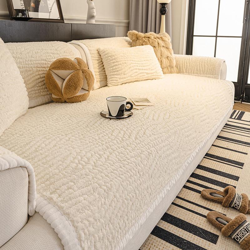 1pcs Winter Plush Simple Sofa Cover Modern Wear-resistant and Durable Non-slip Couch Slipcovers for Living Room Home Decor