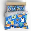 Cartoon animal pattern background Duvet Cover Set Digital Print Colorful Polyester Bedding with Zipper Closur for kids gifts