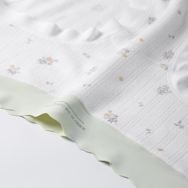 Women's Spring and Autumn Printed Cotton Gentle Small Floral Traceless Underwear