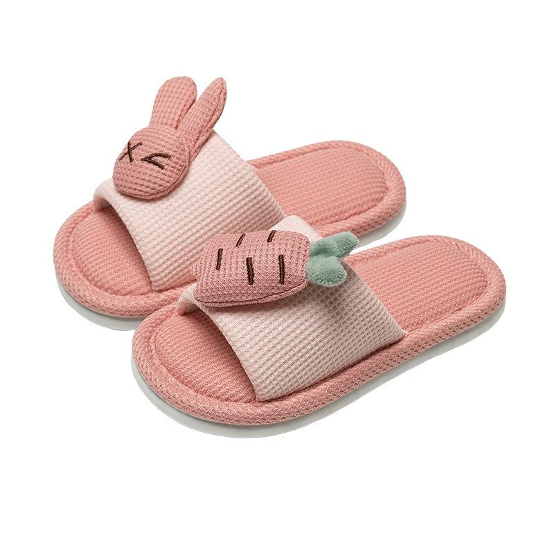 Kinder Hausschuhe Leinen Indoor Kindergarten Mädchen Frühling und Herbst Kinder Eltern-Kind Baby Jungen Boden Rutschfest Zuhause Schuhe