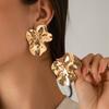 Goth Geometrisch Onregelmatig Metaal Bloemblaadje Bloem Stud Oorbellen voor Vrouwen Meisjes Trend Unieke Piercing Oorbel Grunge Sieraden Steampunk