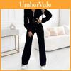 Womens Autumn Winter Hoodie Zipper Jumpsuit With Polyester Spandex For Casual Wear