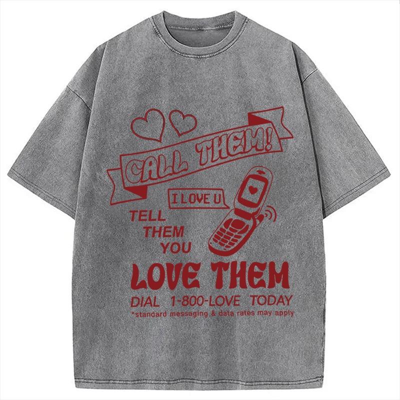 

Valentine s Day Love Printed Washed T-shirt Oversized Unisex Short Sleeve Round Neck Couple Tee Casual Loose Men Clothing 3XL