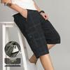Yalu Men's Summer Plaid Loose-Fit Cotton 3/4 Length Pants