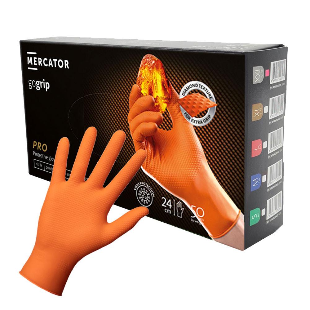 Mercator Gogrip Orange Nitrile Gloves 50 Pcs