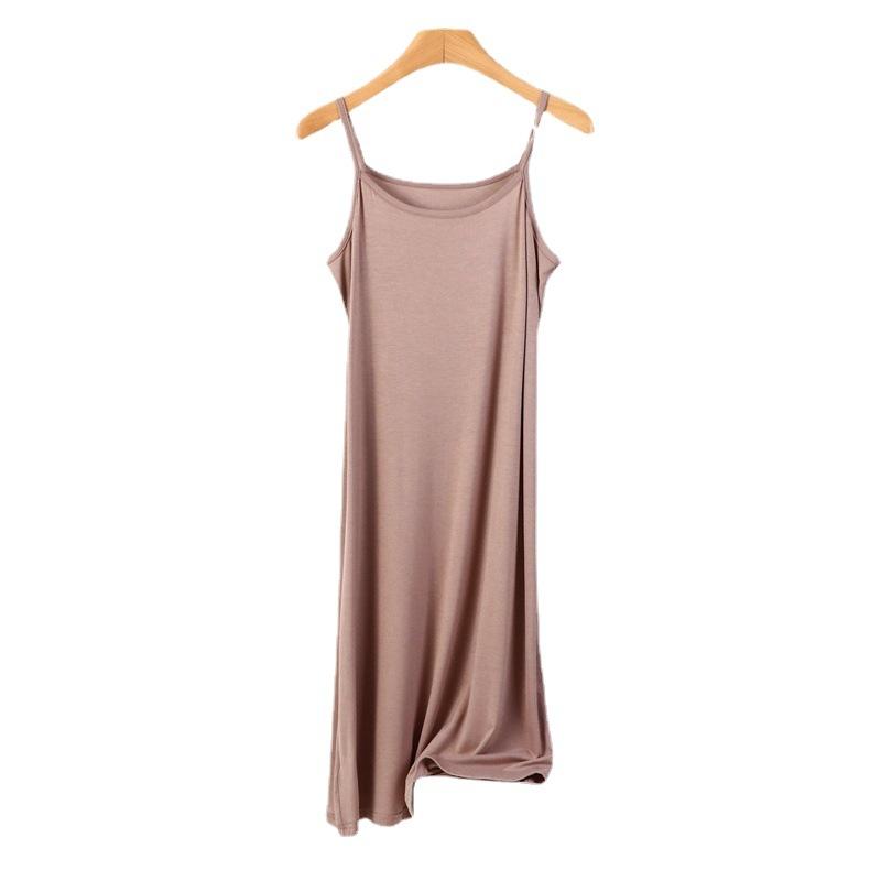 Summer Women's Sleeveless Camisole Dress Plus Size Loose Casual Inner Long Bottom Dress